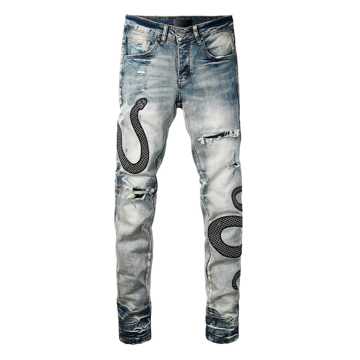 73r1 - Skinny jeans lavados estilo retro con micro elasticidad