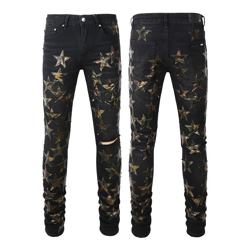 73r1 - Starflare Collage Stitch Slim Jeans