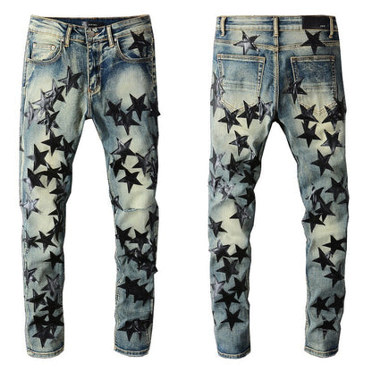 73r1 - Starflare Collage Stitch Slim Jeans