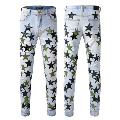 73r1 - Starflare Collage Stitch Slim Jeans