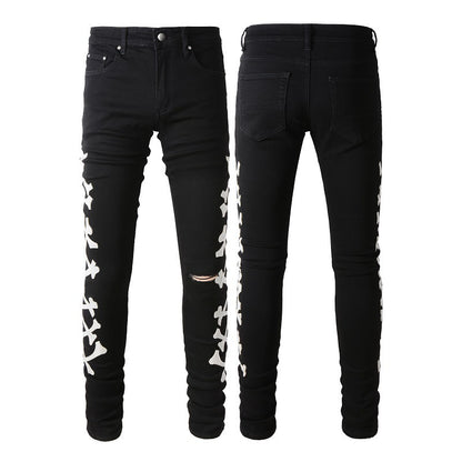 73r1 - Black Straight Leg Denim Leisure Jeans Men