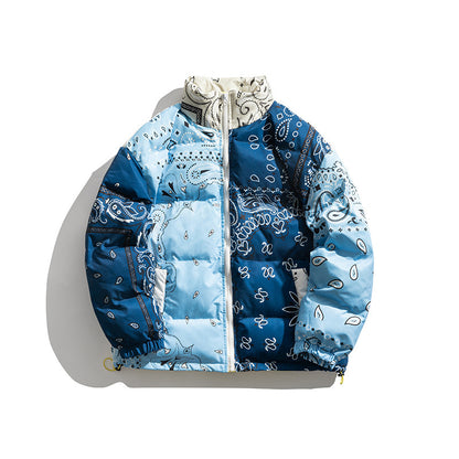 73r1 - Personalized Cashew Flower Color Matching Couple All-match Loose Bread Clothes