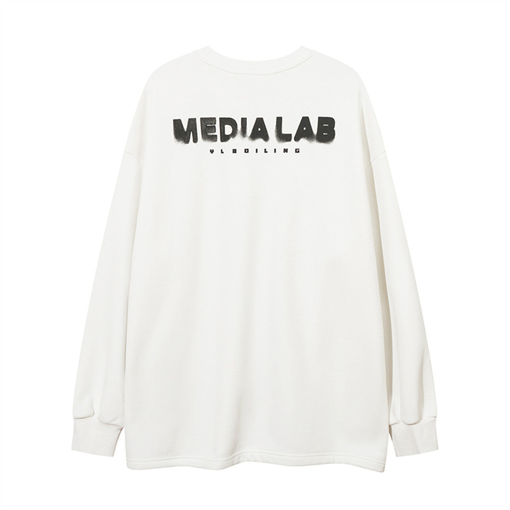 73r1 - Hoodie street con estampado de conejo estilo cartoon