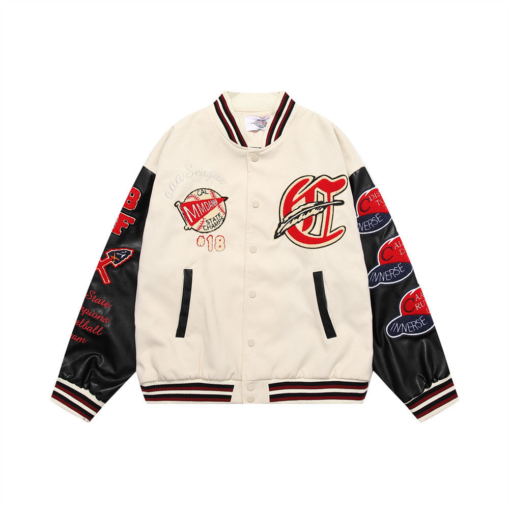 73r1 - Street Style Embroidered Letter Jacket for Men