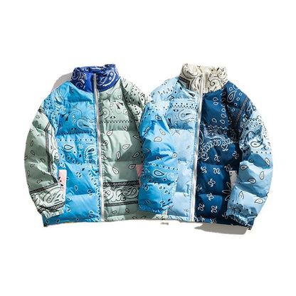 73r1 - Personalized Cashew Flower Color Matching Couple All-match Loose Bread Clothes