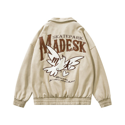 73r1 - Retro Letter Embroidered High Street Jacket Teen