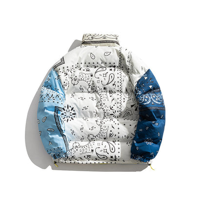 73r1 - Personalized Cashew Flower Color Matching Couple All-match Loose Bread Clothes