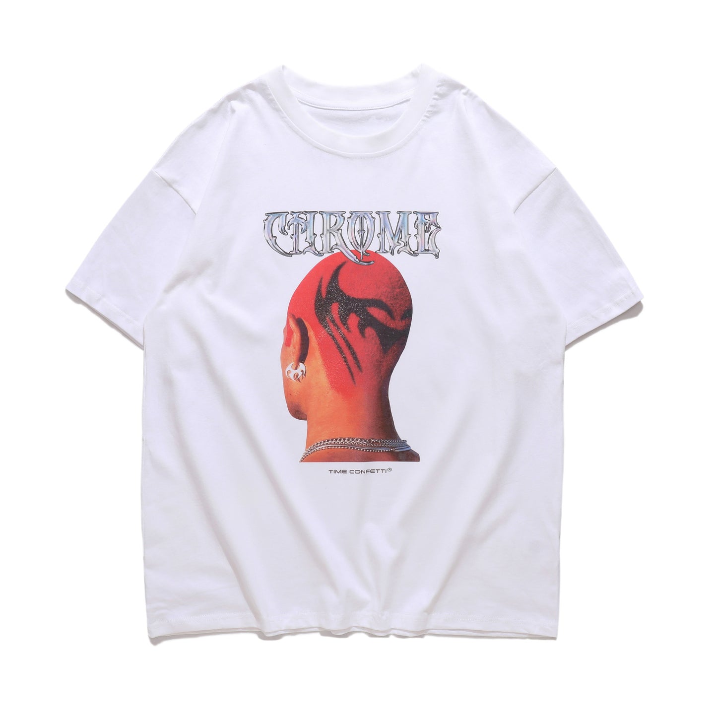 73r1 - Men's Head Print Rock Hip-hop Street Short Sleeve