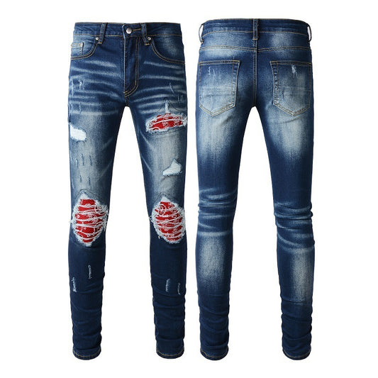 73r1 - Medium Elastic Blue Cotton Denim Jeans Mid Waist Men