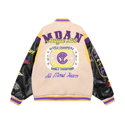 73r1 - Letterflex Embroidered Varsity Jacket